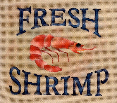 Fresh Shrimp Denise DeRusha Designs Needlepoint Canvas