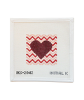 Heart Wave Needlepoint Ornament Canvas