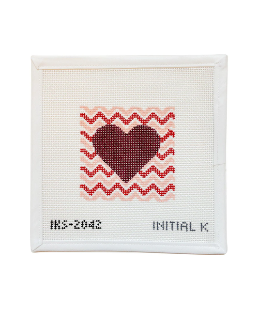 Heart Wave Needlepoint Ornament Canvas