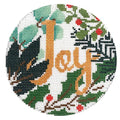 Joy White/Gold Needlepoint Ornament Canvas