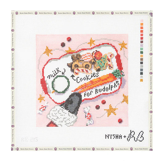 Santas Cookies Tray Insert Needlepoint Canvas