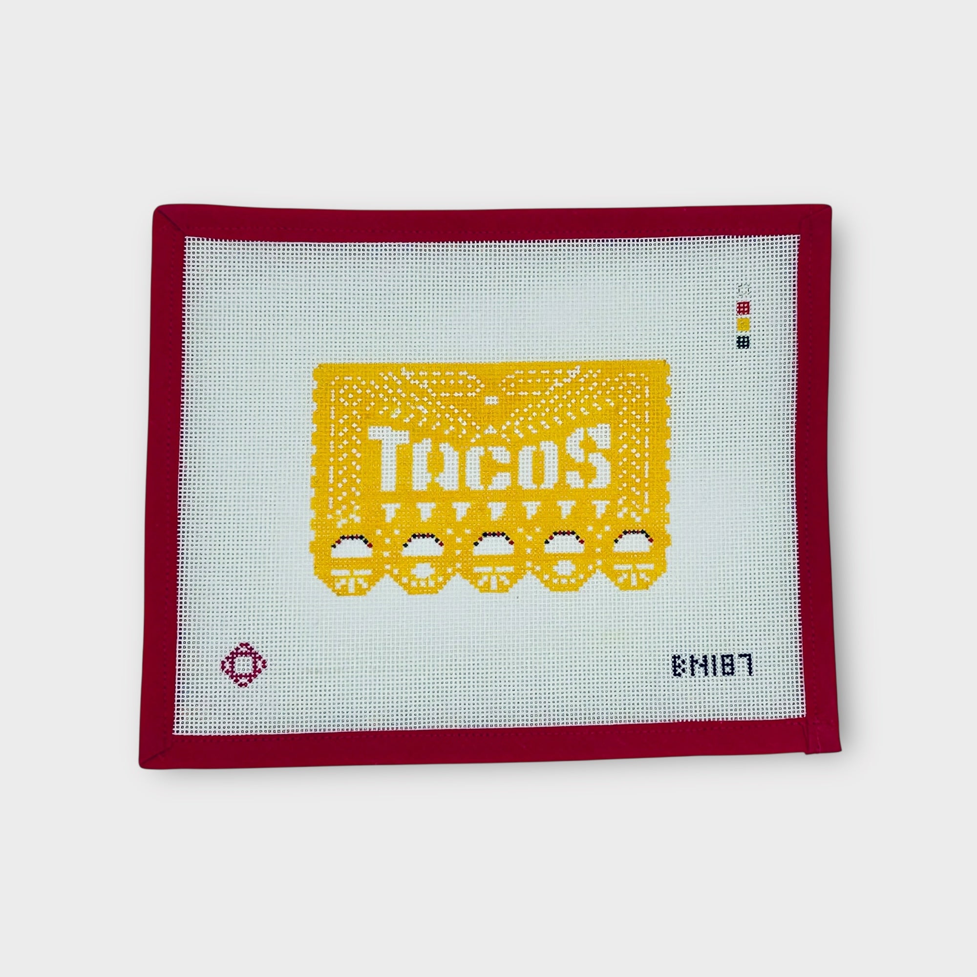 Taco Papel Picado Needlepoint Ornament Canvas