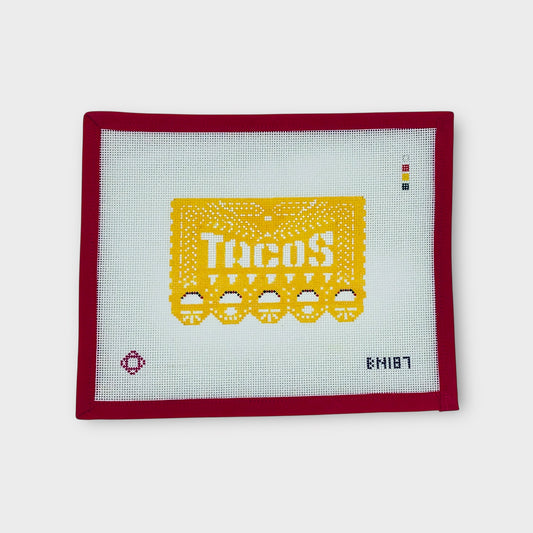 Taco Papel Picado Needlepoint Ornament Canvas