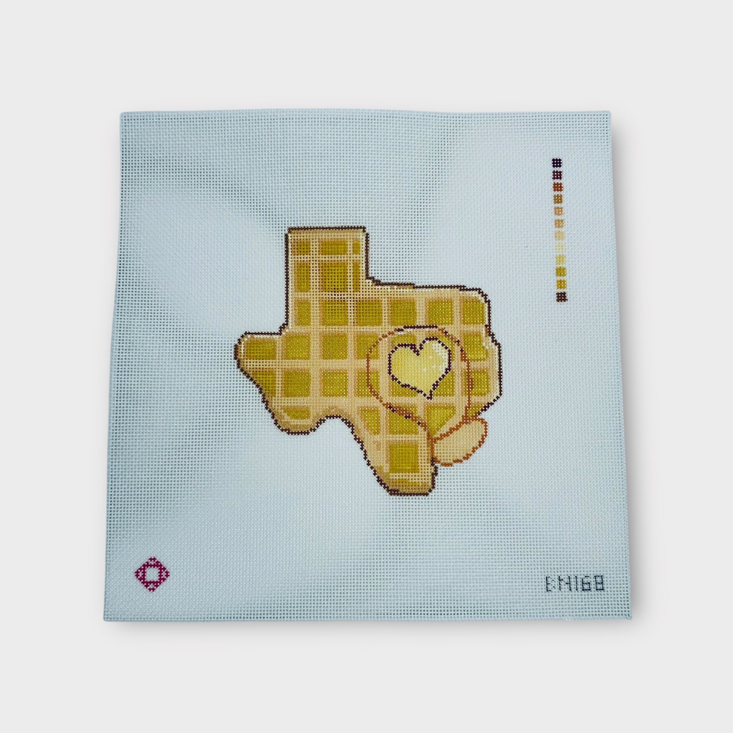 I Heart Texas Waffle Needlepoint Ornament Canvas